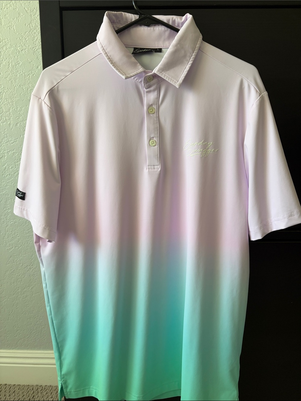 Sunday Swagger Golf Polo Gradient Lavender-pink to-Aqua